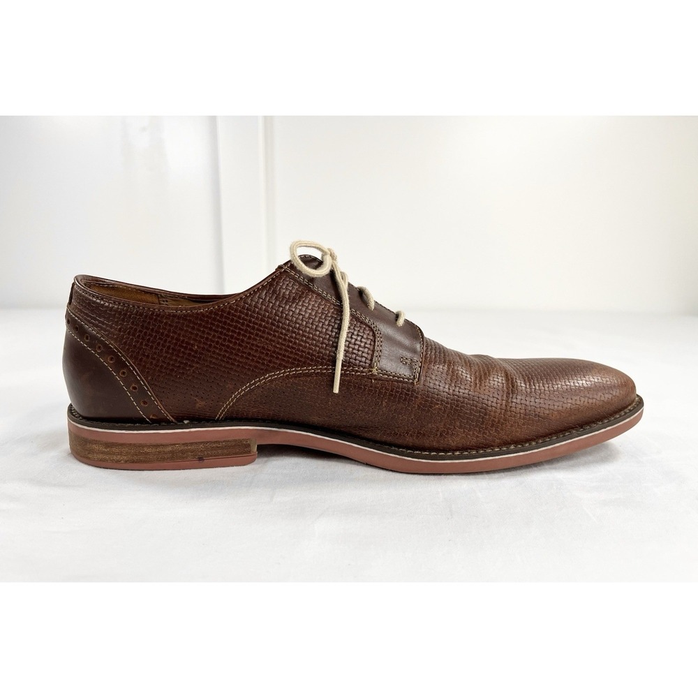 Giorgio Brutini Jeffers 25043 Brown Woven Leather Derby Shoes Mens Size 11 M View 5